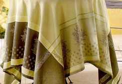 Jacquard Tischdecke Olives vert