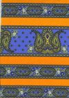 GELBBLAU16 Indienne Paisley bleu-jaune Streifen